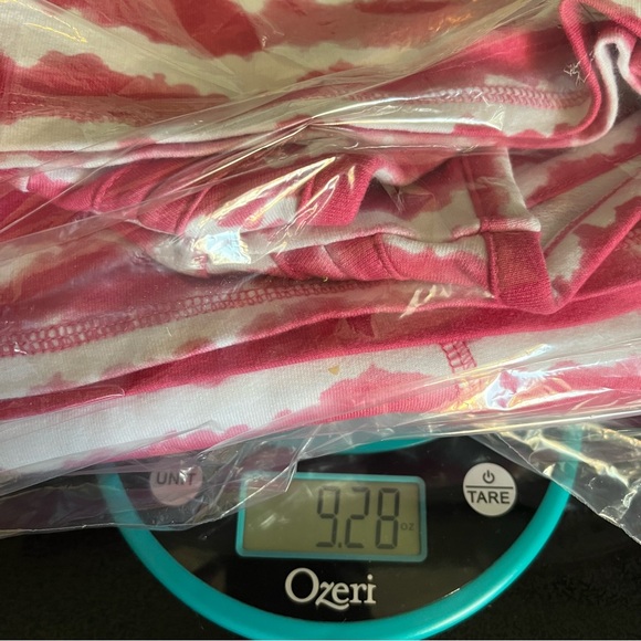 T by Talbots Womens M Wavy Tie-Dye Pink White Pullover Dress Casual Cross Back - Picture 13 of 13